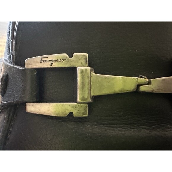 Salvatore Ferragamo Horsebit Black Leather Slip On Loafers Men's SIZE 10.5B‎ B - Picture 9 of 12